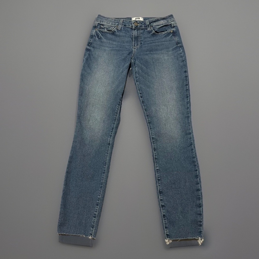 Paige Womens Blue Verdugo Ankle Noelani Distressed Stretch Denim Jeans Size 28
